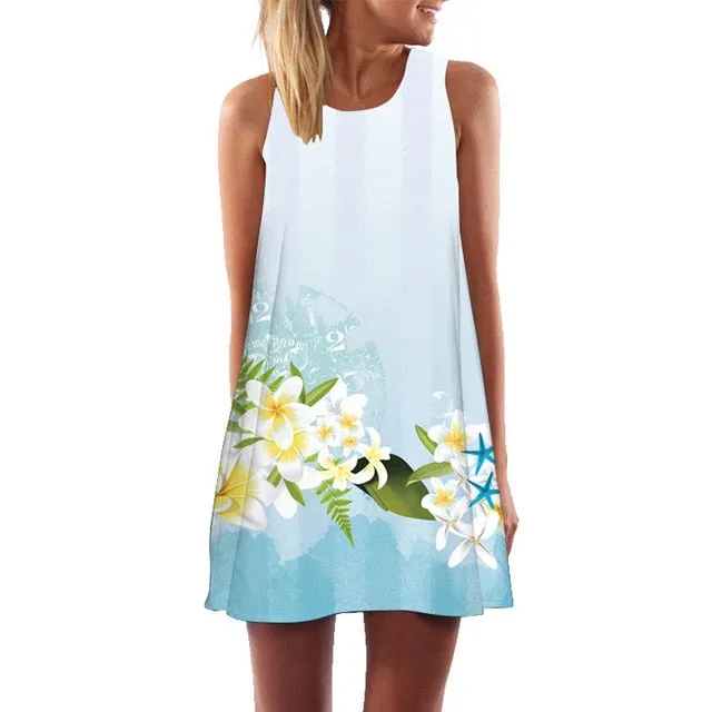 VenusFox Floral Printed Flamingo Mini Dress