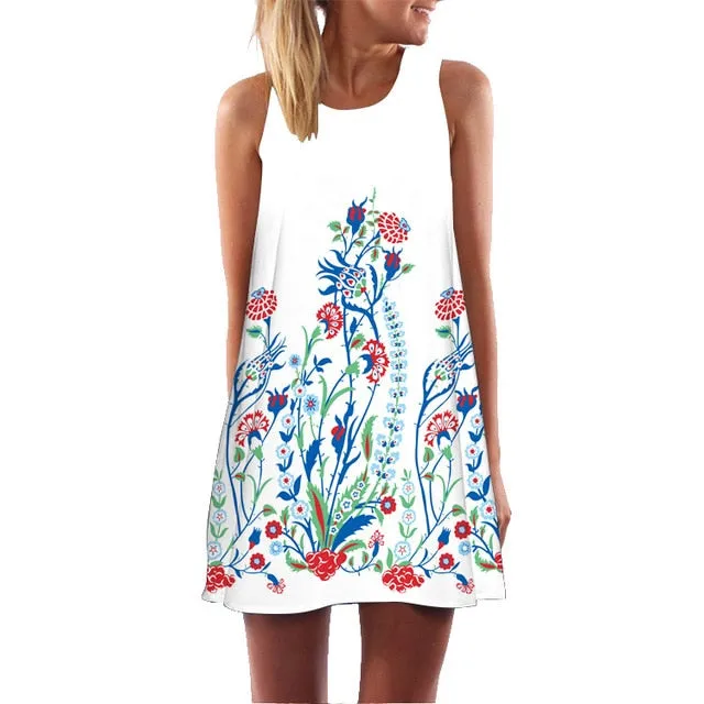 VenusFox Floral Printed Flamingo Mini Dress