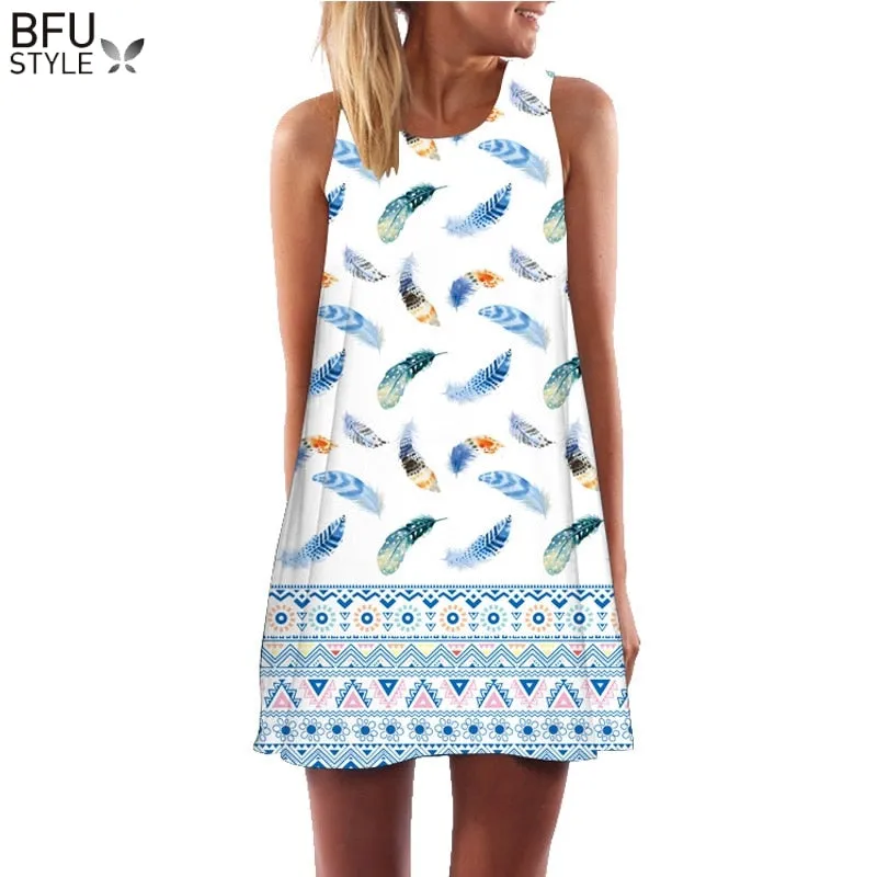VenusFox Floral Printed Flamingo Mini Dress