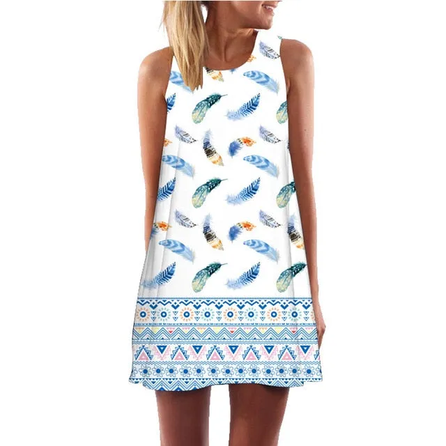 VenusFox Floral Printed Flamingo Mini Dress