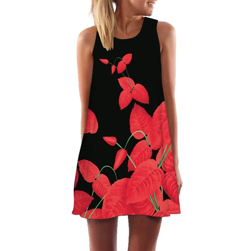 VenusFox Floral Printed Flamingo Mini Dress
