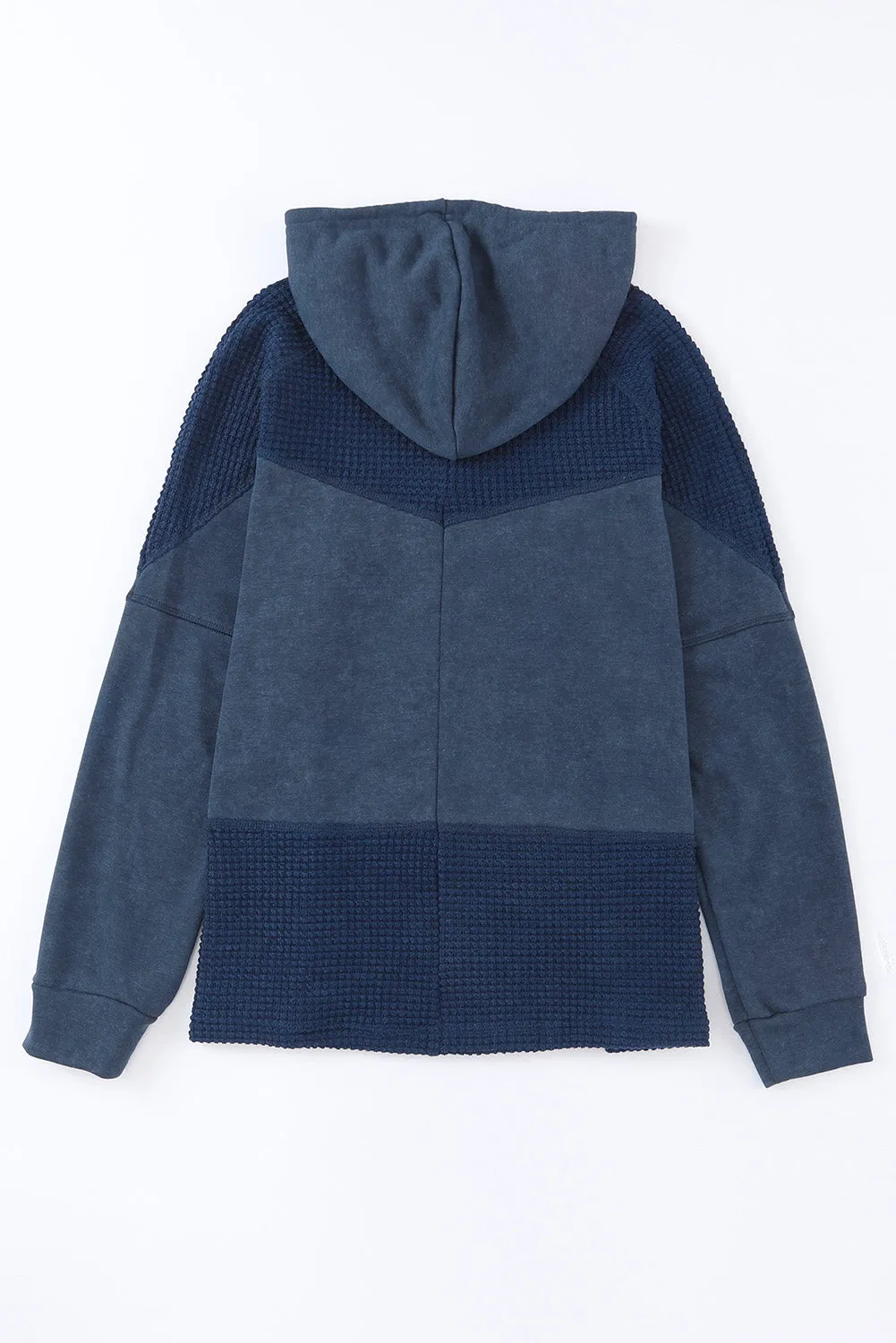 Waffle Patchwork Washed Hooded Jacket