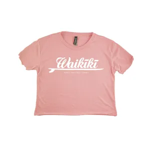 Waikiki Surf Wahine Crop Tee