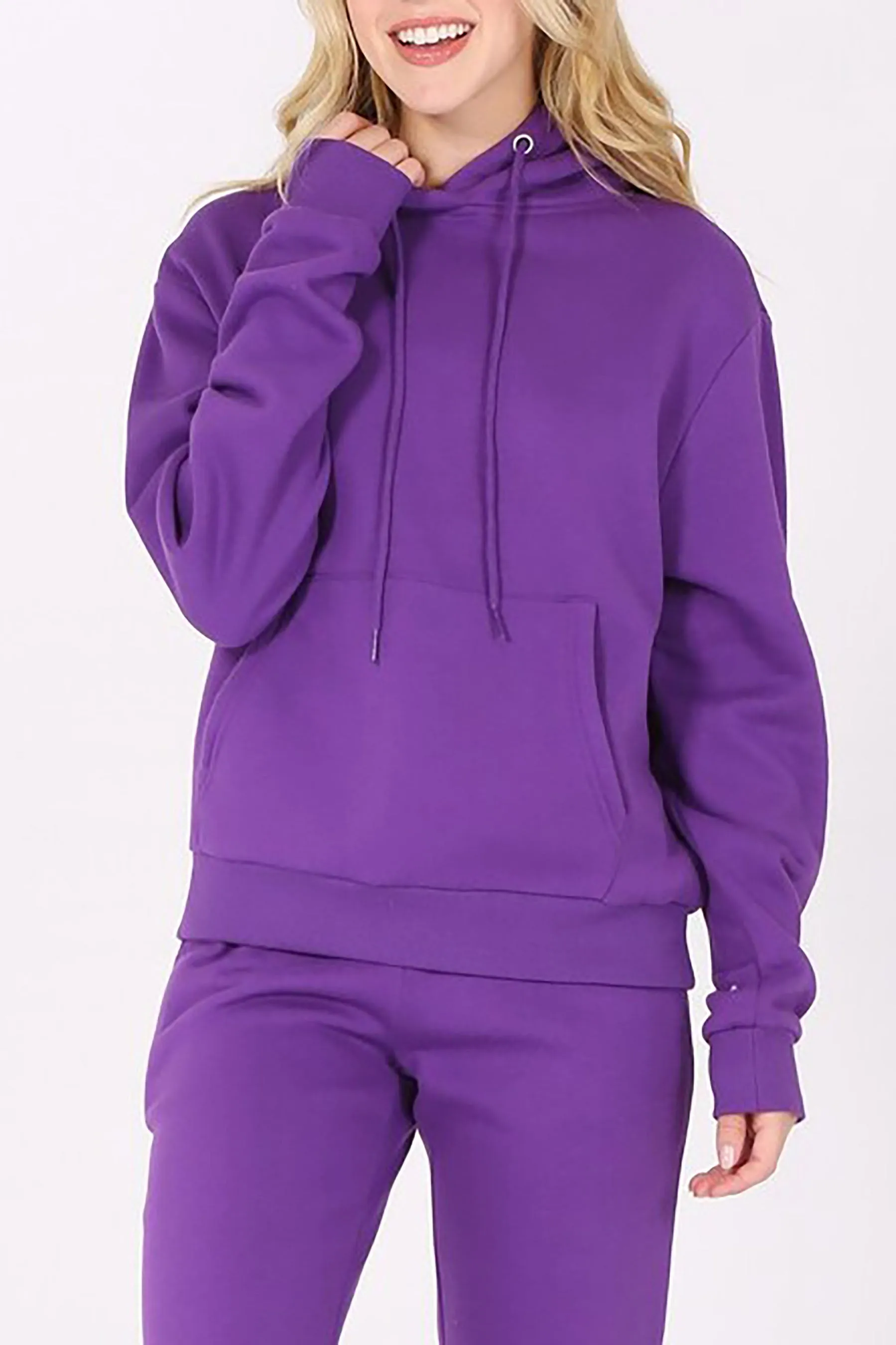 Women's Oversized Relaxed Pullover Fleece Hoodi