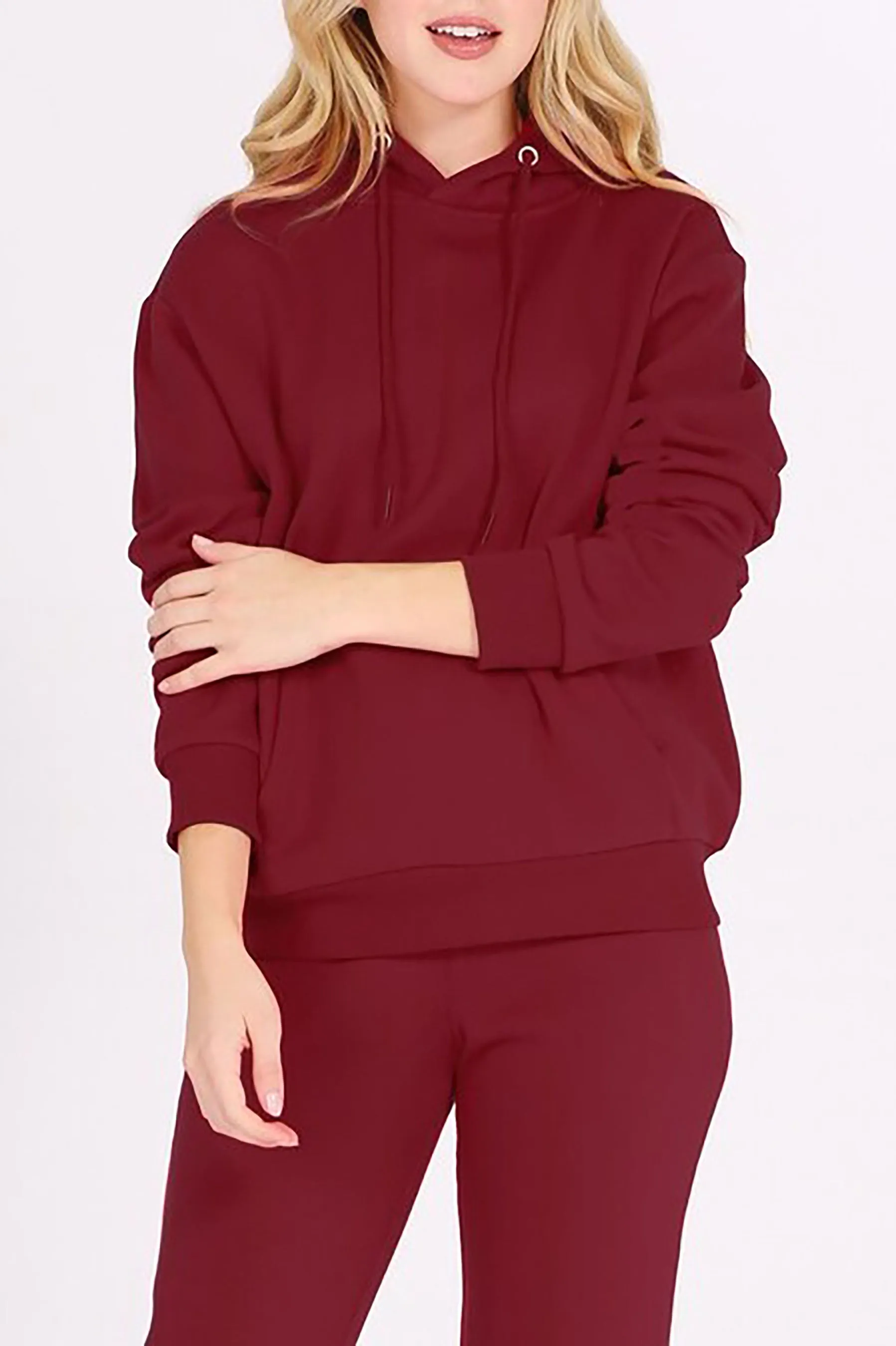 Women's Oversized Relaxed Pullover Fleece Hoodi