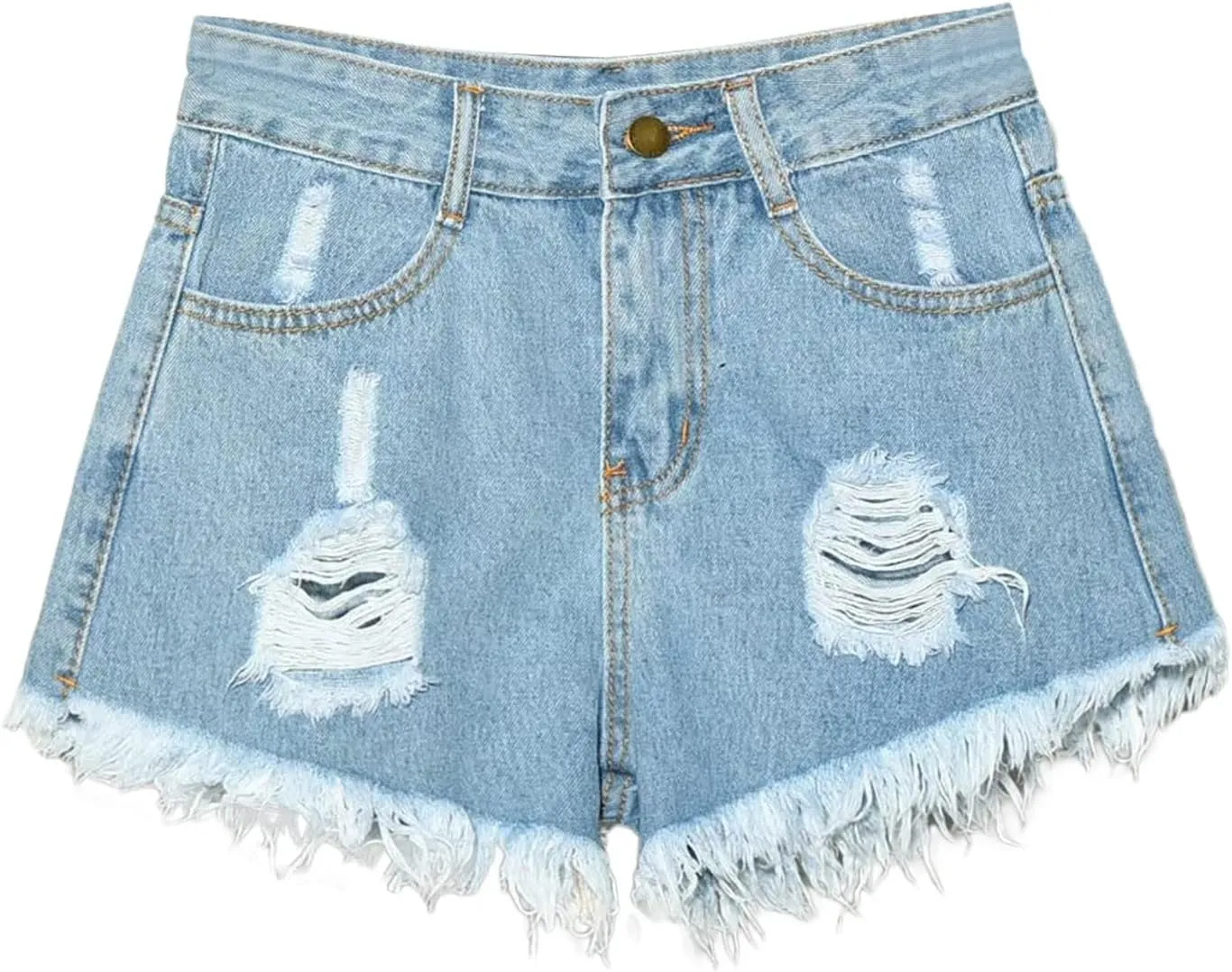 Womens Ripped Denim Short Casual Summer High Waisted Stretch Baggy Trendy Y2k Girl 2025 Raw Hem Jean Shorts Plus Size